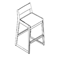 Krzesło dostawne  WB H 2N Tables cross