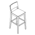 Krzesło dostawne Taboret barowy 9230 - gładki 9230- gładki Krzesła kawiarniane