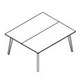 Table - niski - touch-down - blaty podwojne TUN S222-X Workplace furniture