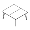 Table  - niski - touch-down - blaty podwojne TUN S223-X Workplace furniture
