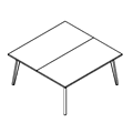 Table  - niski - touch-down - blaty podwojne TUN S224-X Workplace furniture