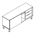 Storage - pod biurka z jedną nogą - UDSP P L Duo-U