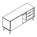 Schrank - pod biurka z jedną nogą - CDSP P L Duo-L