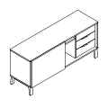 Schrank - pod biurka z jedną nogą - ADSP P L Type-O