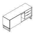 Storage - pod biurka z jedną nogą - ODSP P L Duo-X