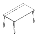Schreibtisch - proste z jedną nogą z blatem przesuwnym - AD P02-BT Duo-A